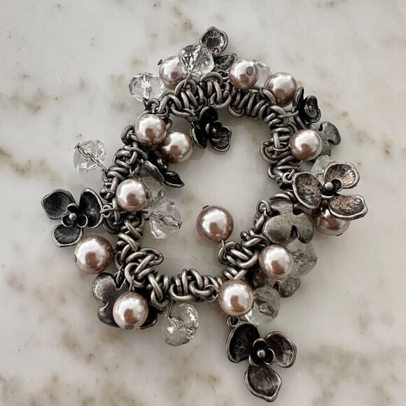 Chico’s Charm Bracelet – Mixed Metal with Beads & Crystals - Picture 4 of 5
